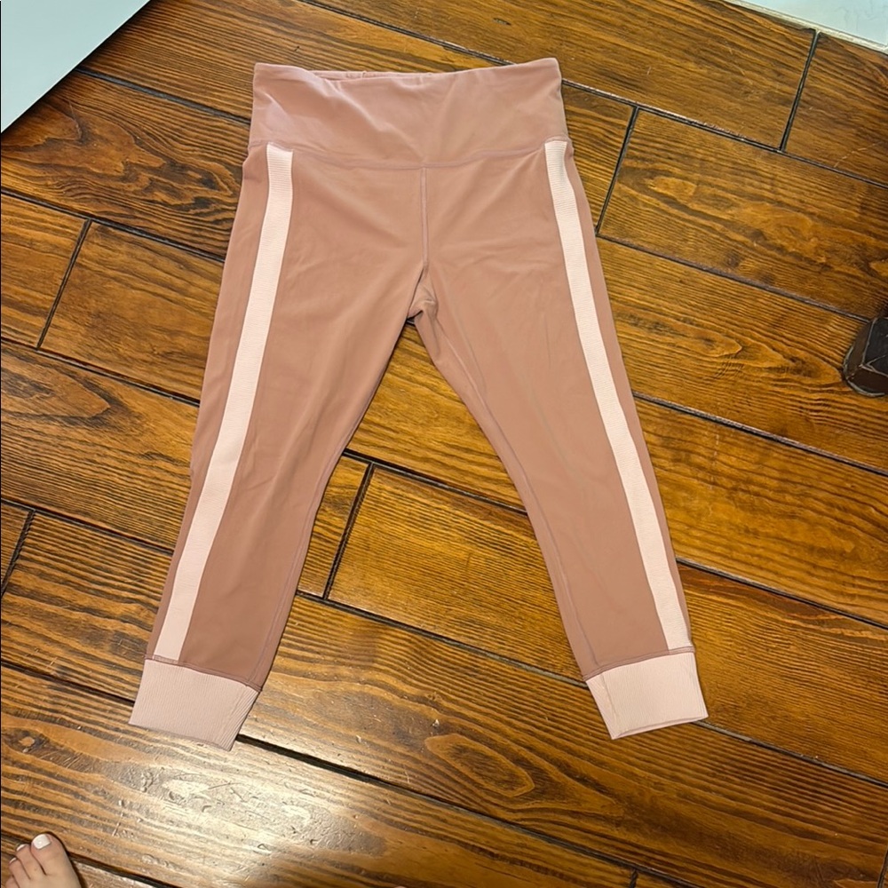 Athleta Pink Leggings with Side Stripes